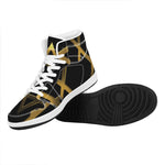 Golden Star of David Print High Top Leather Sneakers