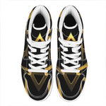 Golden Star of David Print High Top Leather Sneakers