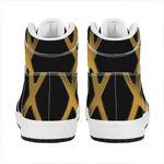 Golden Star of David Print High Top Leather Sneakers