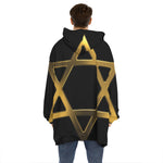 Golden Star of David Print Hoodie Blanket