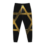 Golden Star of David Print Jogger Pants