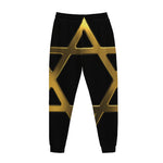 Golden Star of David Print Jogger Pants