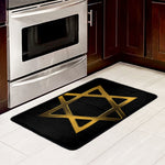 Golden Star of David Print Kitchen Mat