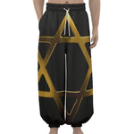 Golden Star of David Print Lantern Pants