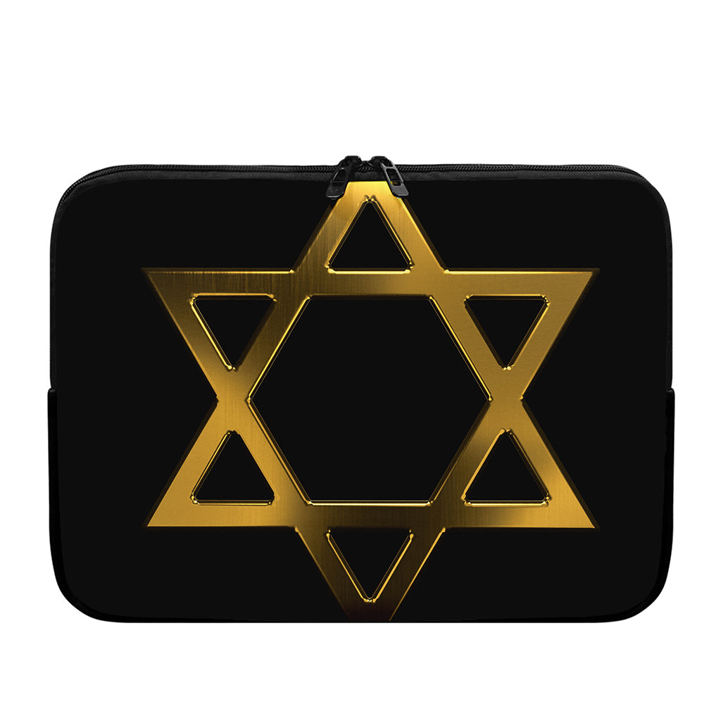 Golden Star of David Print Laptop Sleeve