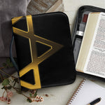 Golden Star of David Print Leather Bible Cover