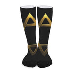 Golden Star of David Print Long Socks