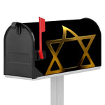 Golden Star of David Print Mailbox Cover