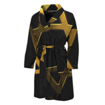 Golden Star of David Print Men's Bathrobe