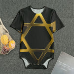 Golden Star of David Print Men's Bodysuit
