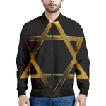 Golden Star of David Print Men's Bomber Jacket