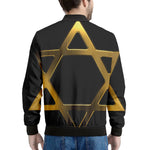 Golden Star of David Print Men's Bomber Jacket