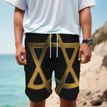 Golden Star of David Print Men's Cargo Shorts