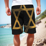 Golden Star of David Print Men's Cargo Shorts