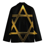 Golden Star of David Print Men's Cotton Blazer