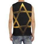 Golden Star of David Print Men's Fitness Tank Top