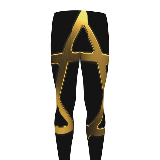 Golden Star of David Print Men's leggings