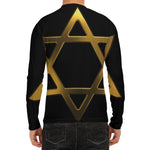 Golden Star of David Print Men's Long Sleeve Rash Guard