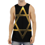 Golden Star of David Print Men's Muscle Tank Top