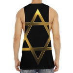 Golden Star of David Print Men's Muscle Tank Top