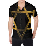 Golden Star of David Print Men's Shirt