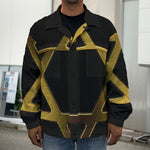 Golden Star of David Print Men's Shirt Jacket