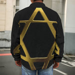 Golden Star of David Print Men's Shirt Jacket