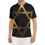 Golden Star of David Print Men's Short Sleeve Rash Guard
