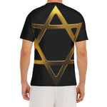Golden Star of David Print Men's Short Sleeve Rash Guard