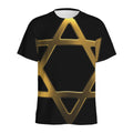 Golden Star of David Print Men's Athletic T-Shirt