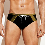Golden Star of David Print Men's Swim Briefs