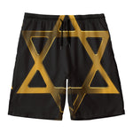 Golden Star of David Print Men's Swim Trunks