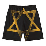 Golden Star of David Print Men's Swim Trunks
