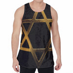 Golden Star of David Print Men's Velvet Tank Top