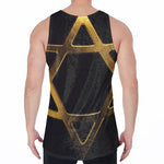 Golden Star of David Print Men's Velvet Tank Top