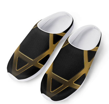 Golden Star of David Print Mesh Casual Shoes