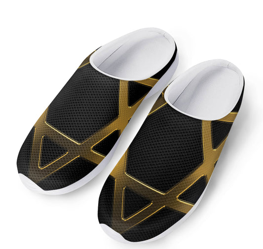Golden Star of David Print Mesh Casual Shoes