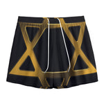 Golden Star of David Print Mesh Shorts