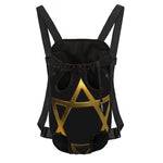 Golden Star of David Print Pet Carrier Backpack