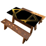 Golden Star of David Print Picnic Table Cover