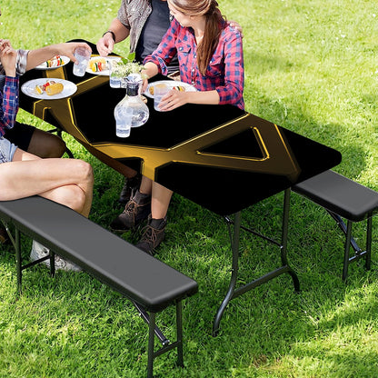 Golden Star of David Print Picnic Table Cover