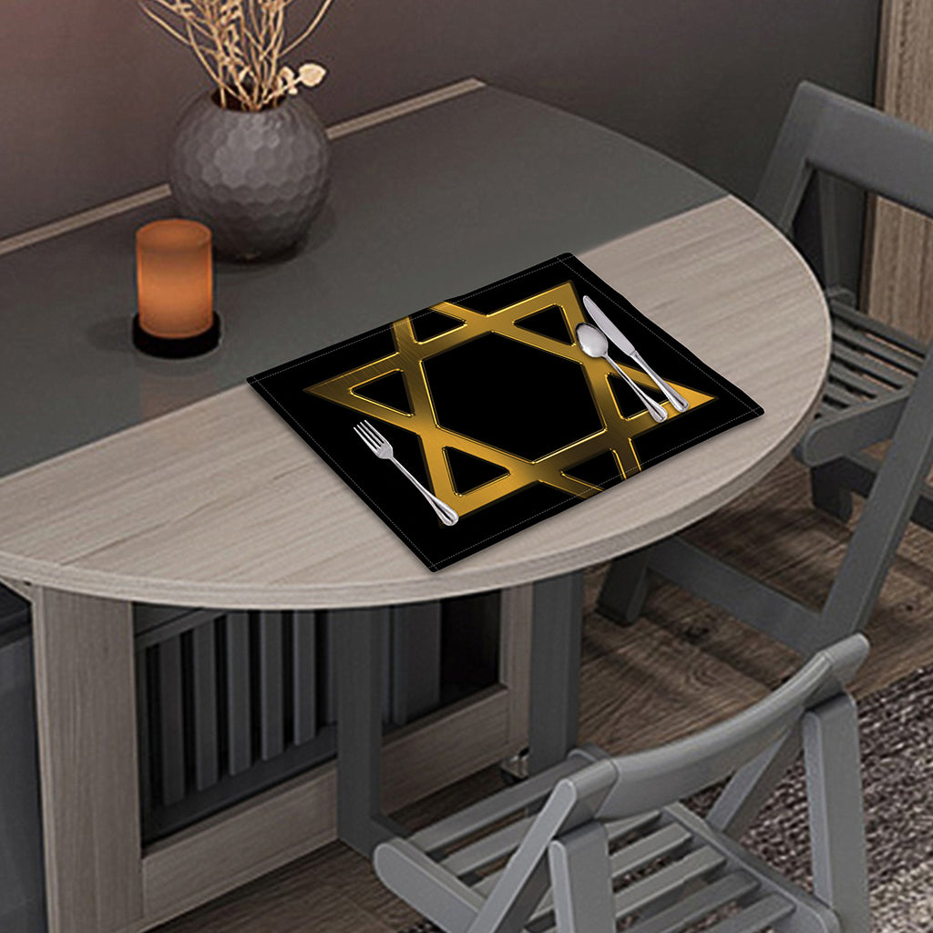Golden Star of David Print Placemat