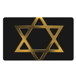 Golden Star of David Print Polyester Doormat