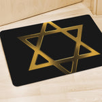 Golden Star of David Print Polyester Doormat