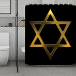 Golden Star of David Print Polyester Shower Curtain