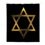 Golden Star of David Print Polyester Shower Curtain