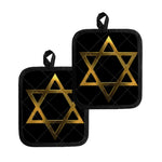 Golden Star of David Print Pot Holders
