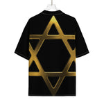 Golden Star of David Print Rayon Hawaiian Shirt
