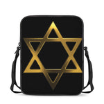 Golden Star of David Print Rectangular Crossbody Bag