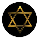Golden Star of David Print Round Floor Mat